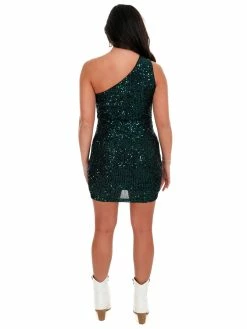 She + Sky Dresses Am I Wrong Sequin One Shoulder Mini Dress