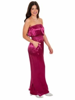 She + Sky Playsuits Anywhere With You Satin Jumpsuit