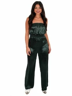 She + Sky Playsuits Anywhere With You Satin Jumpsuit