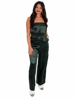 She + Sky Playsuits Anywhere With You Satin Jumpsuit