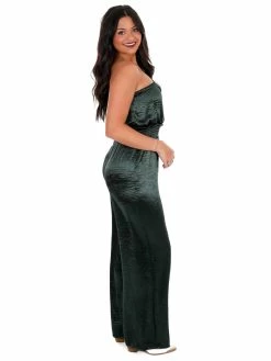 She + Sky Playsuits Anywhere With You Satin Jumpsuit