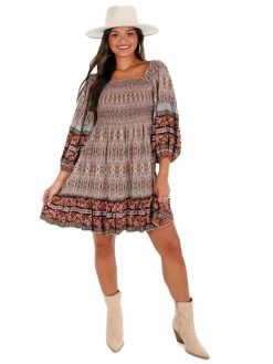 She + Sky Say Something Print Dress