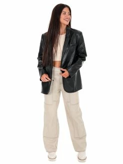 Coupon ⌛ She + Sky Do You Know Leather Blazer 👍 10 She + Sky Do You Know Leather Blazer