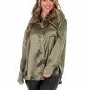 She + Sky Glad You Came Satin Button Down Top