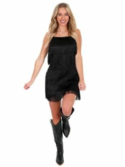 She + Sky Dresses Cooler Than Me Fringe Cami Dress