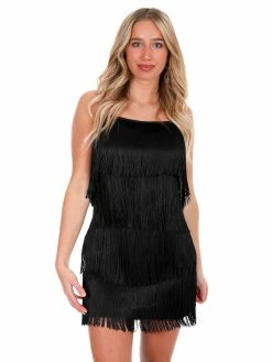 She + Sky Dresses Cooler Than Me Fringe Cami Dress