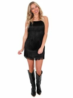 She + Sky Dresses Cooler Than Me Fringe Cami Dress