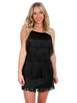 She + Sky Dresses Cooler Than Me Fringe Cami Dress