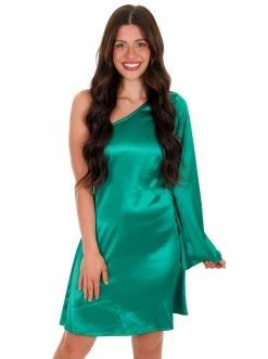 She + Sky Magic Moment One Shoulder Satin Dress