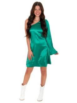 She + Sky Magic Moment One Shoulder Satin Dress