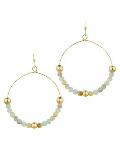 Chicncool Stone & Metal Ball Earrings