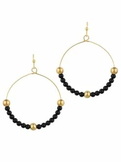Chicncool Stone & Metal Ball Earrings