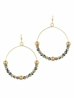 Chicncool Stone & Metal Ball Earrings