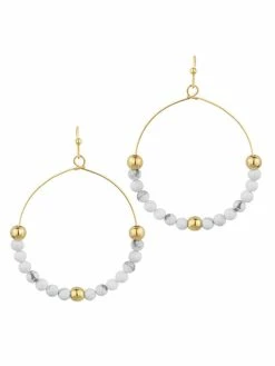 Chicncool Stone & Metal Ball Earrings