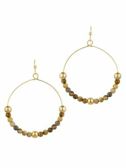 Chicncool Stone & Metal Ball Earrings