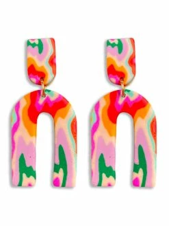 Final Project Clay Geometric Marble Earrings