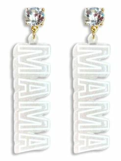 Final Project Diamond Acrylic MAMA Earrings