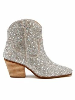 Matisse Harlow Clear Rhinestone Western Booties Footwear
