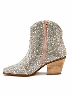 Matisse Harlow Clear Rhinestone Western Booties Footwear