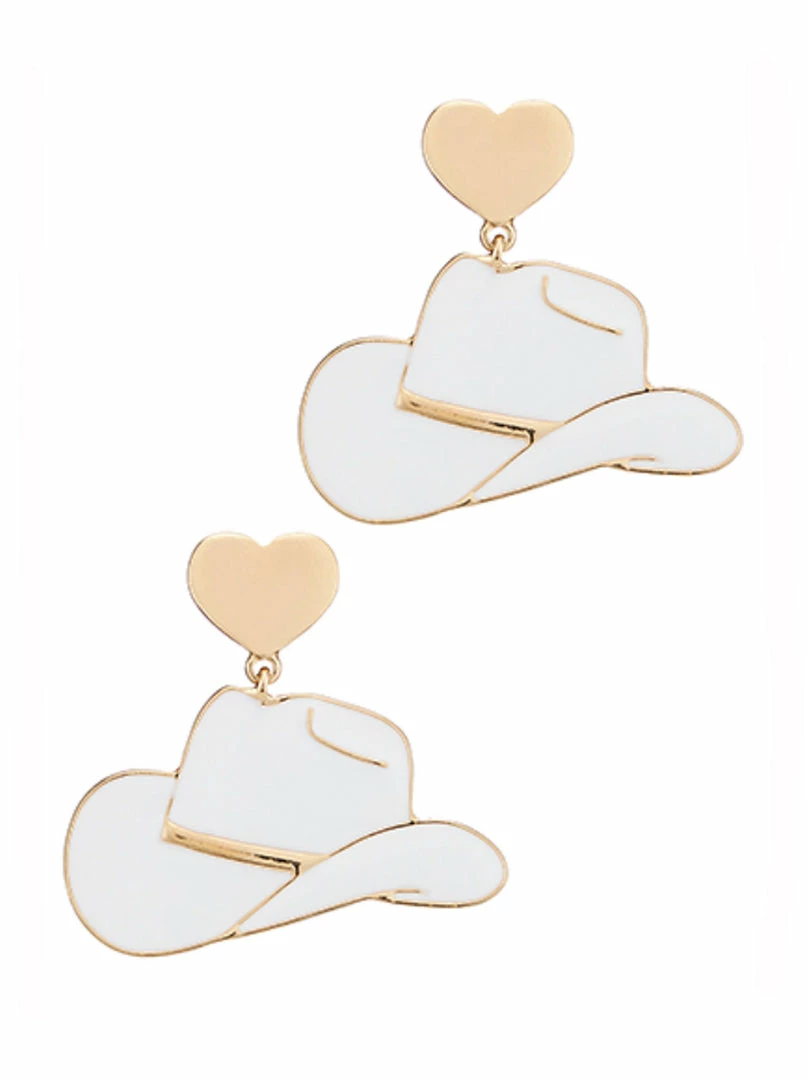Top 10 ๐คฉ Golden Stella Cowboy Hat Enamel Earrings ๐ 1 Golden Stella Cowboy Hat Enamel Earrings