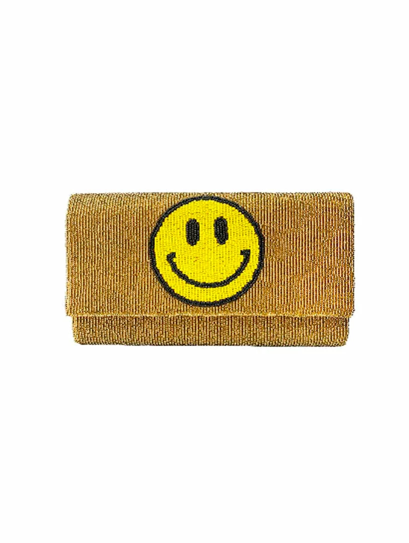 Discount 🎁 Accessories Bags Smiley Seedbead Clutch Bag ⭐ 1 Accessories Bags Smiley Seedbead Clutch Bag