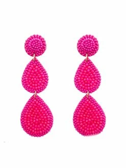 Treasure Import Glass Beaded 3 Drop Earrings