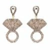 Treasure Import Diamond Ring Seedbead Earrings