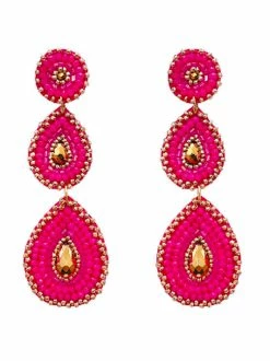 Treasure Import Stunning Glass Seedbead 3 Teardrop Earrings