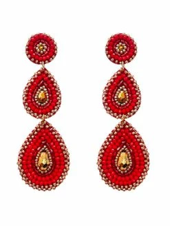 Treasure Import Stunning Glass Seedbead 3 Teardrop Earrings
