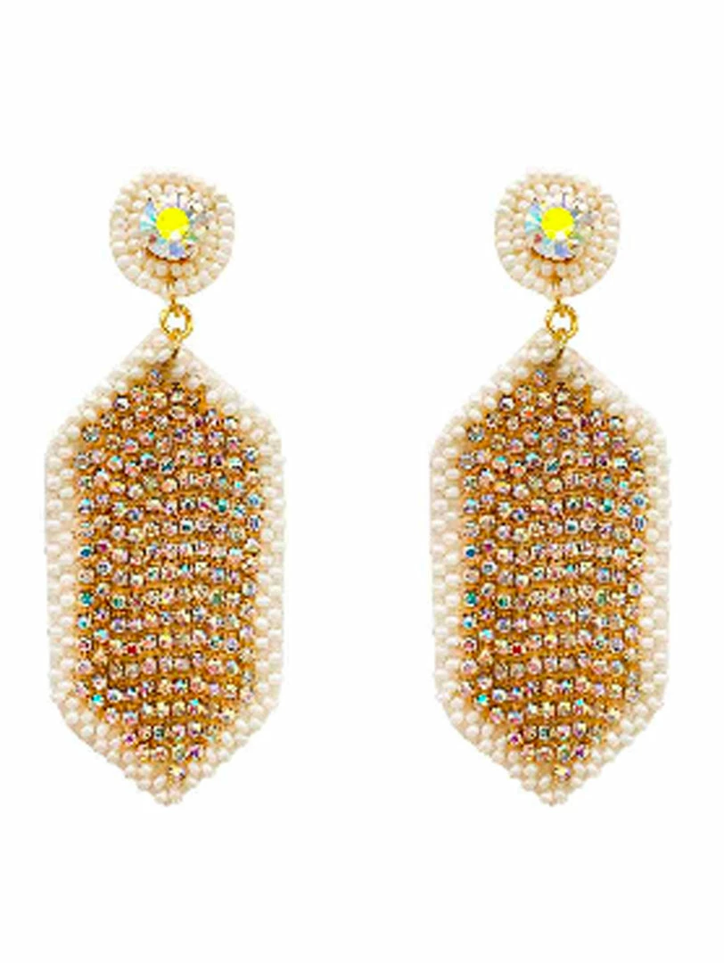 Hot Sale ๐ Treasure Import Long Beaded Hexagon Wistone Earrings ๐ 1 Treasure Import Long Beaded Hexagon Wistone Earrings