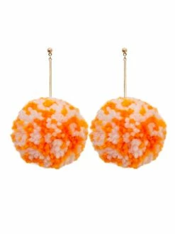 Treasure Import Jewelry Big School Color Pom Pom Earrings