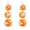 Treasure Import Small School Color Pom Pom Earrings