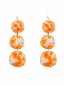 Treasure Import Small School Color Pom Pom Earrings