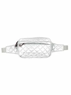 BC Handbags Quilted Silver Fanny Pack