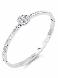 Impression Costume Jewelry Bracelets Stainless Steel CZ Circle Bracelet