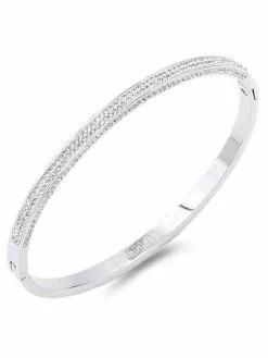 Impression Costume Jewelry Stainless Steel CZ Stone Bangle Bracelet Bracelets
