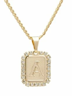 Jewelry BRACHA Royal Initial Card Necklace Necklaces