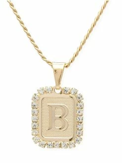 Jewelry BRACHA Royal Initial Card Necklace Necklaces