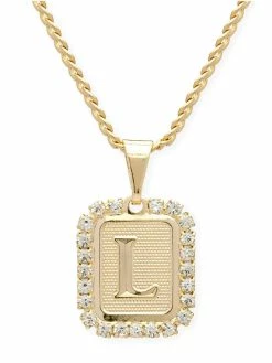 Jewelry BRACHA Royal Initial Card Necklace Necklaces
