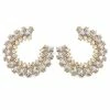 Golden Stella Pave Marquise Circle Hoops Earrings