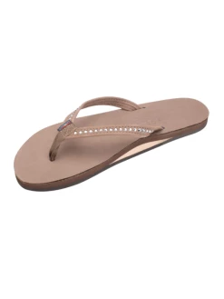 Footwear Rainbows Crystal Collection Leather Sandal - Dark Brown