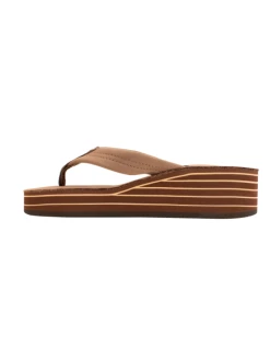 Footwear Six Layer Leather Wedge - Dark Brown