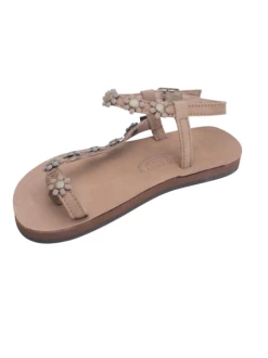Footwear Rainbows Kids Delilah Flower Sandal - Dark Brown