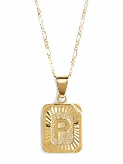 Jewelry BRACHA Initial Card Necklace