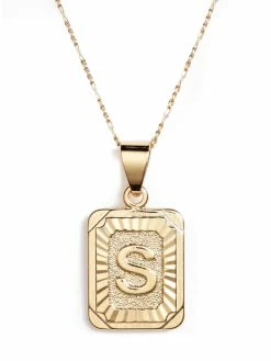 Jewelry BRACHA Initial Card Necklace