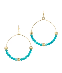 Chicncool Stone & Metal Ball Earrings