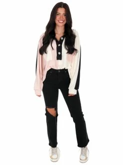 Bucket List Time After Time Colorblock Henley Top Tops