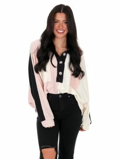 Bucket List Time After Time Colorblock Henley Top Tops