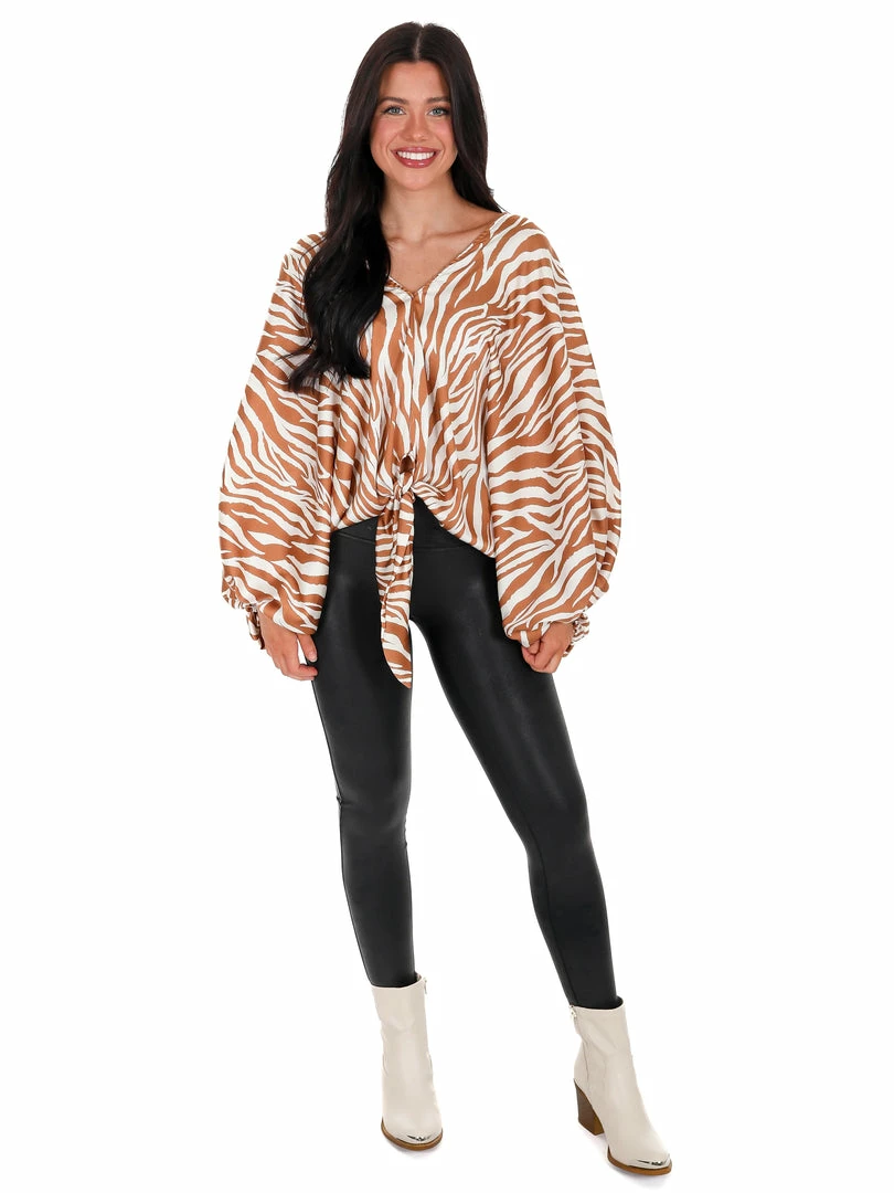 Cheap ✔️ Bucket List Welcome To The Jungle Zebra Top ❤️ 2 Bucket List Welcome To The Jungle Zebra Top