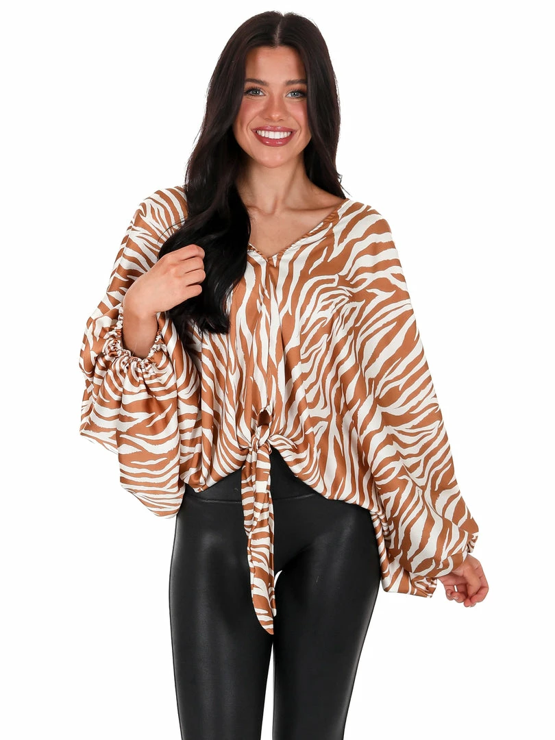 Cheap ✔️ Bucket List Welcome To The Jungle Zebra Top ❤️ 1 Bucket List Welcome To The Jungle Zebra Top
